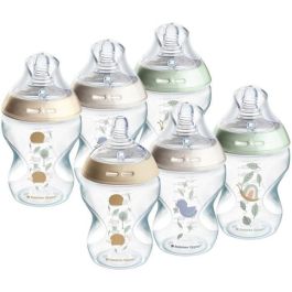 Tommee Tippee Closer to Nature Pack de 6 Biberones 260ml con Tetina Anticólicos, Imita Pecho Materno y Silicona Suave, Sin BPA