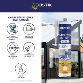 Bostik Sellador/adhesivo PU811 para Todo Tipo de Materiales Interior/exterior Blanco 300 ml