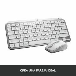 Logitech MX Keys Mini Teclado Inalámbrico Gris Pálido - Teclas Esféricas Cóncavas, Retroiluminación Inteligente, Bluetooth
