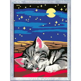 Ravensburger CreArt Kids Kit Pintar por Números - Gato Soñado, 18x24 cm, Para Mayores de 7 Años, Ref. 12023227