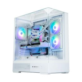 Zalman P40 Prism White Midi Tower PC, Caja de ordenador Blanco, Panel de vidrio templado, Iluminación RGB