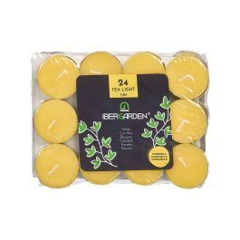 Ibergarden Set 24 Tealight Citronela 4H 15x3x11cm Aluminio Cera Amarillo Plata (Set de 24)