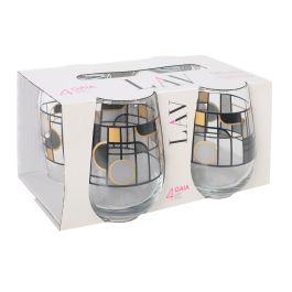 Set de 4 Vasos Gaia Abstract 475 cc - LAV (6 Cajas) Set de 4 Vasos Gaia Abstract 475 cc - LAV (6 Cajas)