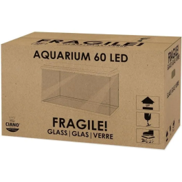 Ciano Acuario 60 Blanco 58 L con Filtro, LED, Calentador y Consumibles