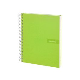 Cuaderno Espiral Liderpapel A4 Crafty Tapa Forrada 80H 90 gr Cuadro 4 mm Con Margen Color Verde