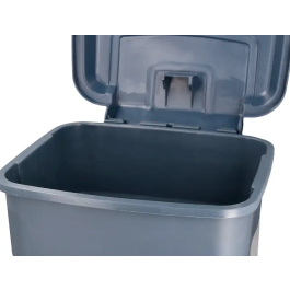 Q-connect Papelera Contenedor con Tapa y Pedal, 30 Litros, Gris, 395x395x420 mm