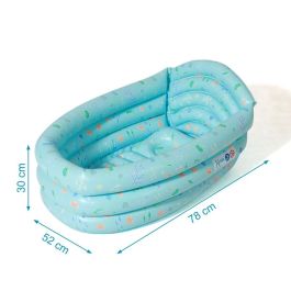 KioKids Bañera Hinchable para Bebés +0 Meses Azul Portátil de Viaje, Segura y Duradera, Fácil de Inflar y Limpiar