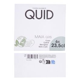 Quid Copa Maia de Vidrio con Relieve Azul 23,5 cL (Pack de 6 Unidades) Apta Lavavajillas y Frigorífico