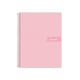 Cuaderno Espiral Liderpapel A4 Crafty Tapa Forrada 80H 90 gr Cuadro 4 mm Con Margen Color Rosa