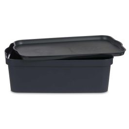Caja Plastico Con Tapa 14L Antracita Kipit 29X14CM (12 Unidades) Caja Plastico Con Tapa 14L Antracita Kipit 29X14CM (12 Unidades)