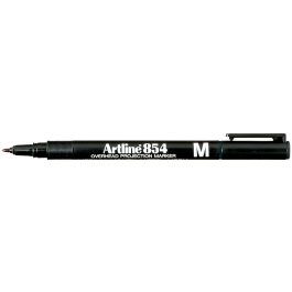 Artline Rotulador Permanente EK-854 Negro Punta Redonda 1 mm para Transparencias y Superficies