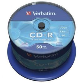 Cd-R Verbatim Capacidad 700Mb Velocidad 52X 80 Min Tarrina De 50 Unidades