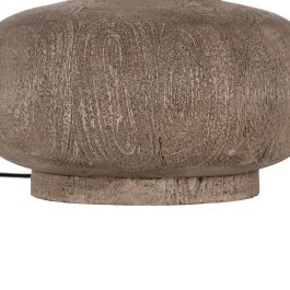 Base Lámpara Mesa Marrón Madera de Mango 20 X 20 X 25 cm