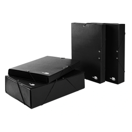 Liderpapel Carpeta proyectos folio lomo 30mm cartón forrado negra 250 x 350 mm