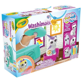 Crayola Spray Boutique Washimals Pets con 4 Mascotas para Decorar, Lavar y Colorear. Dimensiones: 25x36x16 cm