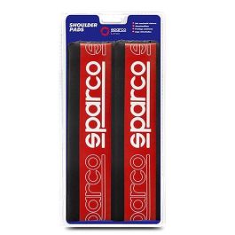 Sparco SPC1208RD Juego de 2 Almohadillas Acolchadas para Cinturón de Seguridad Diseño Deportivo Rojas y Negras - Confort Extra y Antirozaduras