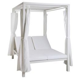 Cama Chill Out Terraza Y Jardin DKD Home Decor Blanco Gris 188 x 205 x 148 cm