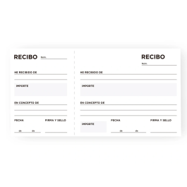 Liderpapel Talonario Recibos Tres en Folio Apaisado Original 205 x 102 mm