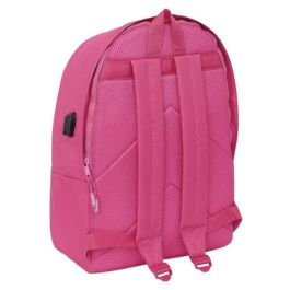 Safta Mochila Doble para Portátil 15,6"+USB Munich Básicos Fucsia 31x44x18 cm