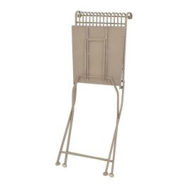 Mesa Bistro Exterior Metálica con Mosaico de Piedra, Color Marrón, 58 x 58 x 72 cm