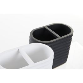 DKD Home Decor Vaso Glam de Resina, Blanco y Negro, Juego de 4 Unidades, Medidas 7.5 x 11 x 13.5 cm, Apto para Lavavajillas DKD Home Decor Vaso Glam de Resina, Blanco y Negro, Juego de 4 Unidades, Medidas 7.5 x 11 x 13.5 cm, Apto para Lavavajillas