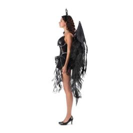 Disfraz ángel oscuro tocado, vestido y alas talla s Disfraz ángel oscuro tocado, vestido y alas talla s