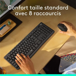 Logitech Combo Teclado Ratón Inalámbrico y Silencioso MK295
