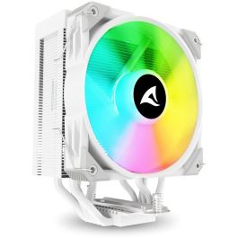 Sharkoon A50 RGB Refrigerador de CPU por Aire con Ventilador RGB 120mm PWM, 5 Tubos de Calor Cobre, 230W TDP y Espejo Infinito Blanco