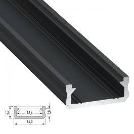 Perfil de Aluminio Tipo D, Acabado En Bruto, 2,02 Metros