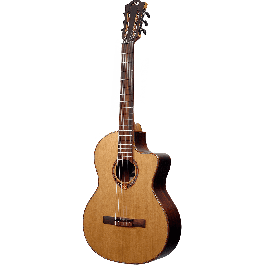 LAG Guitarra Clásica Electroacústica Auditorium Occitania 118 Cutaway Cedro Rojo Macizo Natural Brillo