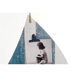 DKD Home Decor Decoración Pared Mediterráneo Velero Portafoto MDF Metal Cuerda Multicolor Marrón 43x40x2 cm (Pack de 2)