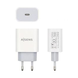 Aisens Cargador USB-C PD3.0 20W 5V-3A 9V-2.2A 12V-1.66A Blanco para Móviles, Tablets y Dispositivos USB-C