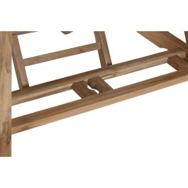 DKD Home Decor Mesa Comedor Terraza y Jardín Marrón Teca Extensible 100 x 180 cm (240cm) Set 9 piezas