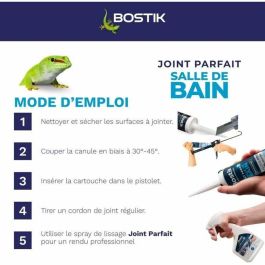 Bostik BOS3549212486419 Sellador de Silicona Perfect Joint Antimoho Transparente para Baño y Cocina 280 ml
