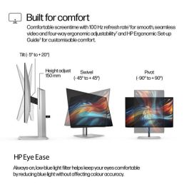HP 724pu Monitor Series 7 Pro 24 pulgadas WUXGA USB-C con Relación 16:10, Hub de Productividad y Precisión de Color