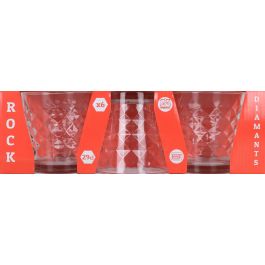 La Mediterranea - Set de 6 Vasos de la Colección Rock Diamants con Capacidad de 290 ml y Dimensiones de 8 cm de Diámetro por 9 cm de Alto (6 Cajas)