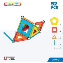 Geomag EcoFriendly Paneles Supercolor 52 Piezas para Construcción 2D y 3D con Barras, Esferas y Paneles Reciclados +5 Años