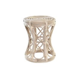 DKD Home Decor Mesita Auxiliar Tropical de Ratan Color Natural 30x30x40 cm