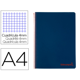 Liderpapel Cuaderno espiral A4 Wonder tapa plástico 80 hojas 90gr cuadro 4mm con margen azul marino Precio: 14.49999991. SKU: B19YK74GTJ