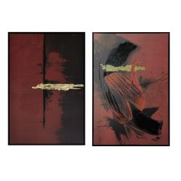 DKD Home Decor Cuadro Moderno Rojo y Negro 123 x 83 x 4 cm (2 Unidades) de Lienzo y PS Precio: 124.8999994. SKU: B1BFEZE3NT