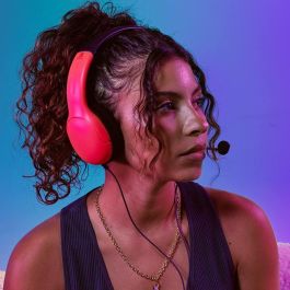 PDP LVL40 Auricular gaming con micrófono flexible y cancelación de ruido, altavoces 40mm, ligero y cómodo para Nintendo Switch azul/rojo