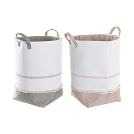 Cesta Ropa Basicos DKD Home Decor Rosa Palo Gris 30 x 60 x 50 cm (2 Unidades) Precio: 16.50000044. SKU: B14QDCSKJ3