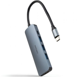 Nanocable 10.16.4605 Concentrador USB-C 5 en 1: 3x USB 3.0, HDMI 4K@30Hz, Power Delivery 100W, Gris Aluminio Precio: 17.95000031. SKU: B1ECKNVQVD