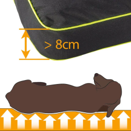 Ferplast Cojín para Perro Polo Negro 65x40x8cm FER8010690106458 Funda Impermeable y Desenfundable