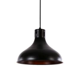 Edm Lámpara de techo metálica vintage E27 60W negro Ø29x24cm