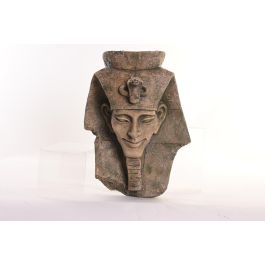 DKD Home Decor Macetero de Magnesia para Terraza y Jardín, Tono Gris Marrón, Diseño Egipcio de 51 cm de Alto (Medidas: 26x39x51 cm)