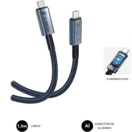 Subblim Cable USB 4.0 Tipo-C Macho - USB Tipo-C Macho 240W 40Gbps 8K 1.5m Negro SUBCAB-C24010