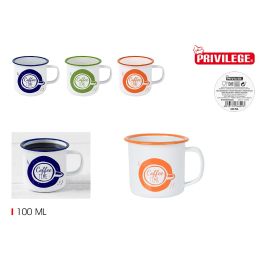 Mug esmaltada blanca con frases 150 ml - Privilege (24 Unidades)