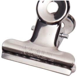 MAUL 2173096 Pinzas de Papel MAULstandard, Metálicas Níquel, Ancho 30 mm, Paquete de 10 Unidades