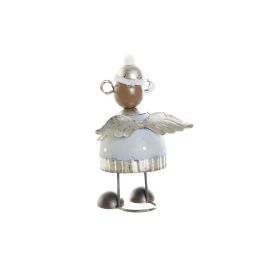 DKD Home Decor Figura Navidad Moderna Metal Blanco Gris 6.5 x 14 x 9 cm Angel (6 Unidades)
